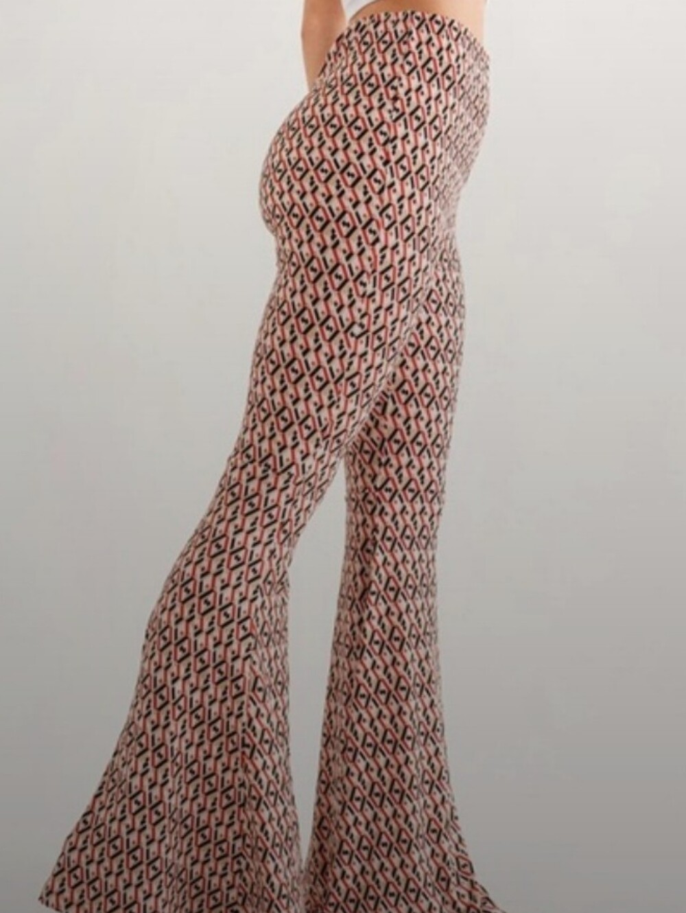 New High-Waist Geometric Flare Pants